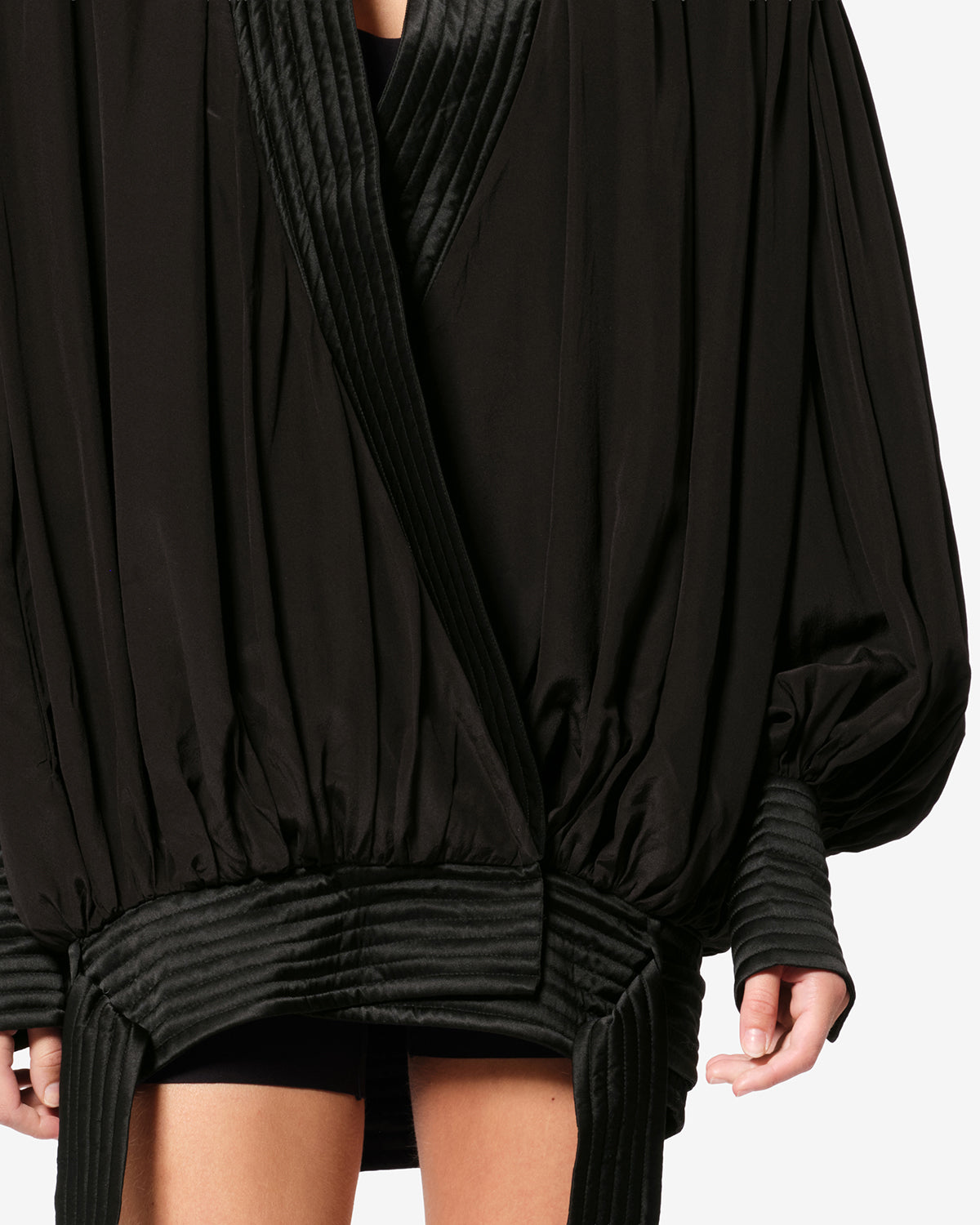 Isabel Marant Diljane veste soie noire ceinture