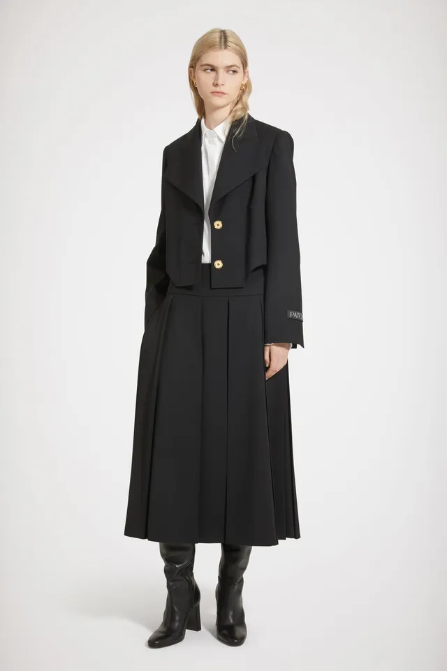 Patou H23JA0320103999B veste noire 34-44 sergé laine