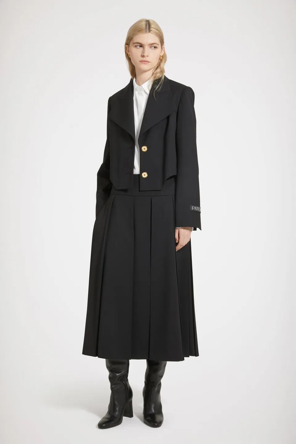 Patou H23JA0320103999B veste noire 34-44 sergé laine