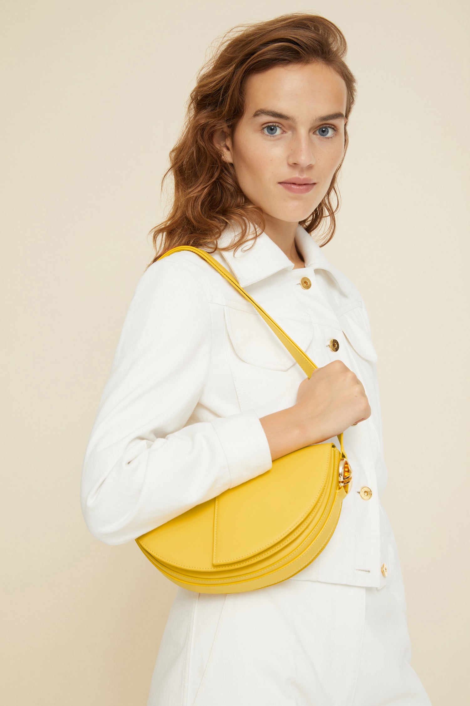 Patou BA0015002203Y sac cuir jaune Sun édition limitée