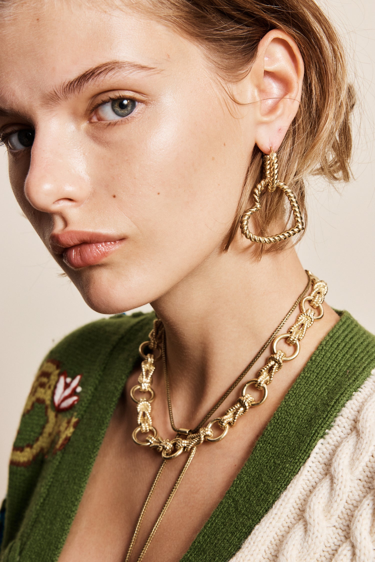 Alemäis Django boucles d’oreilles créoles cœur doré