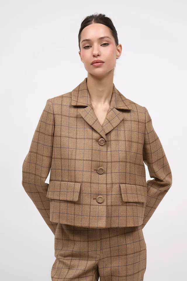 Paul & Joe Franka veste courte carreaux laine vierge