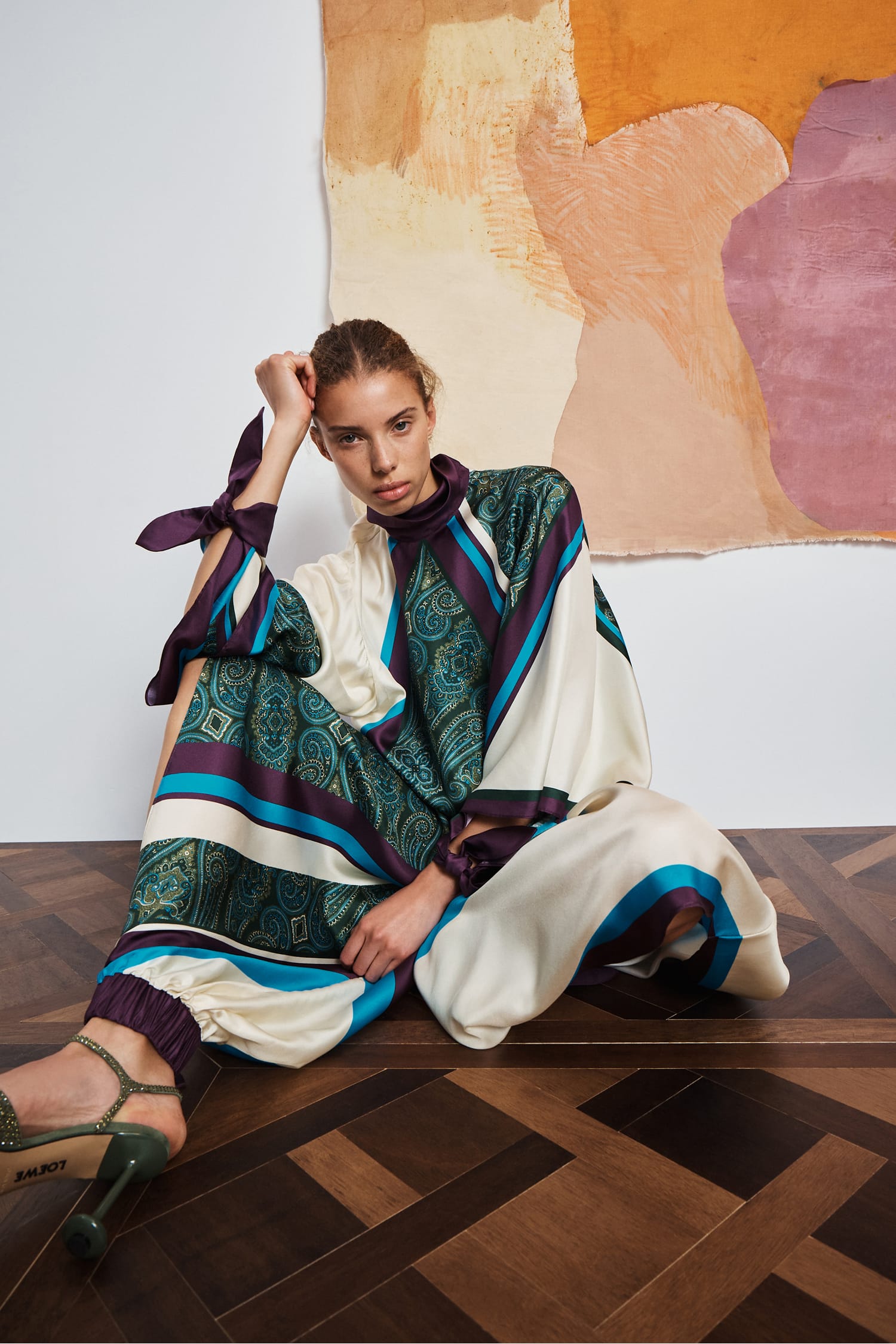 Alemais Joni top soie imprimé paisley manches longues