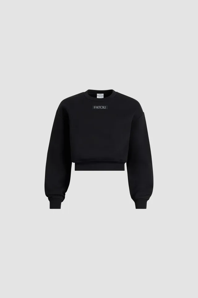 Patou JE200 sweat coton bio noir coupe cropped