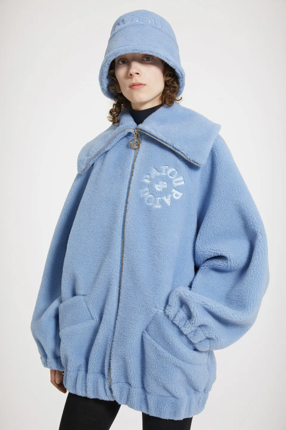 Patou JE0980157630B bomber fausse fourrure bleu Ice Blue
