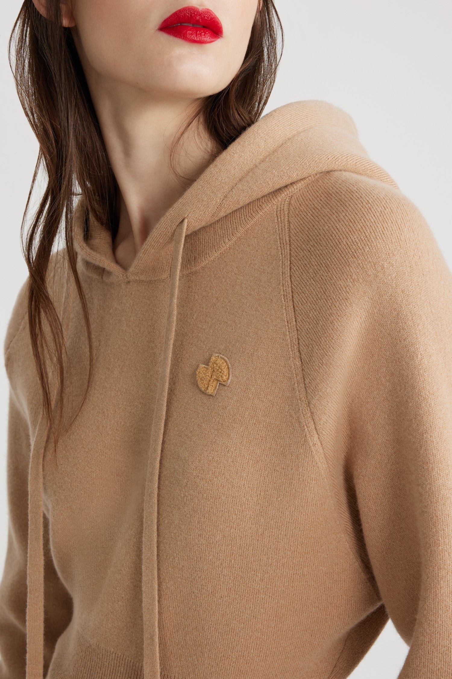 Patou H24KN2138041109B hoodie laine cachemire Biscuit