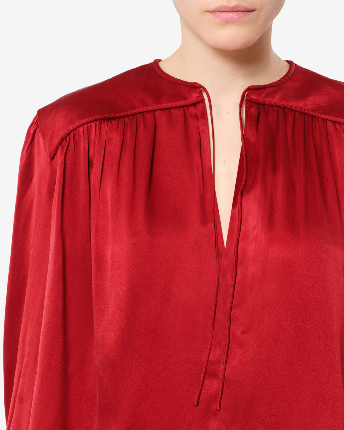 Isabel Marant Laraya blouse soie rouge ample