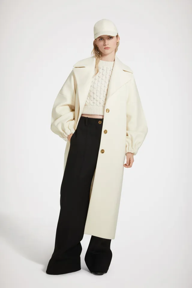 Patou Coats CO018 manteau laine blanc Avalanche