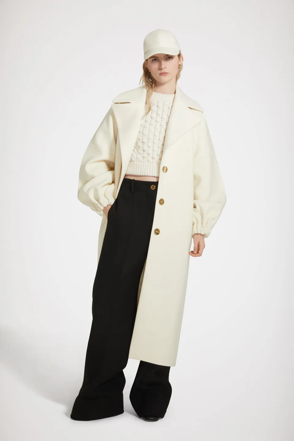 Patou Coats CO018 manteau laine blanc Avalanche