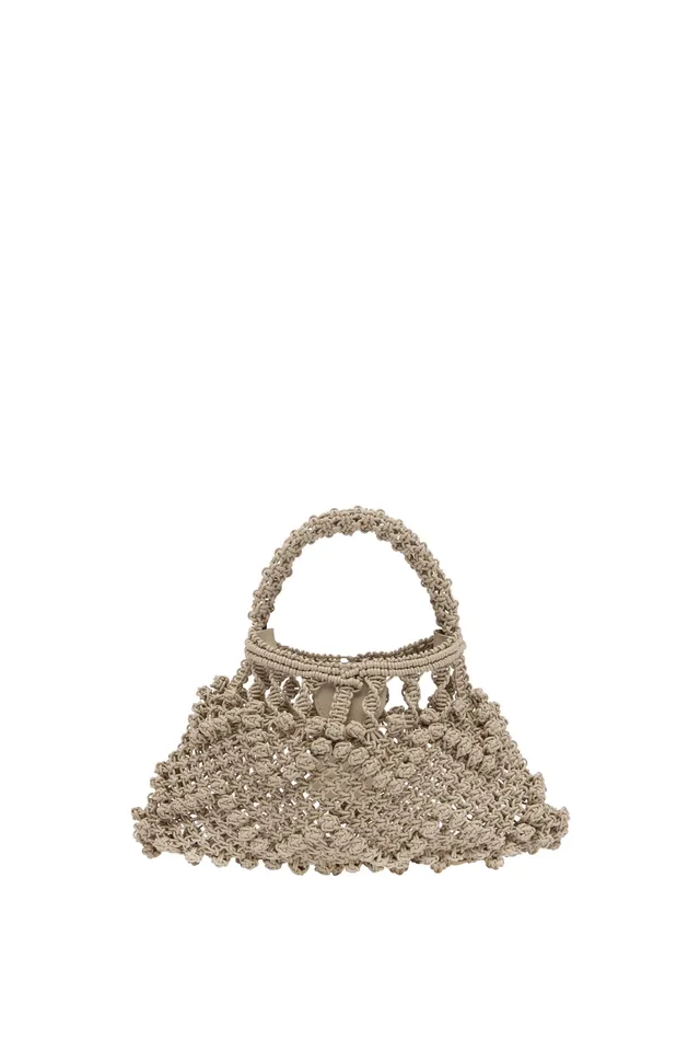 Alemäis Accessories Leather Macramé Micro Crescent sac cuir OS