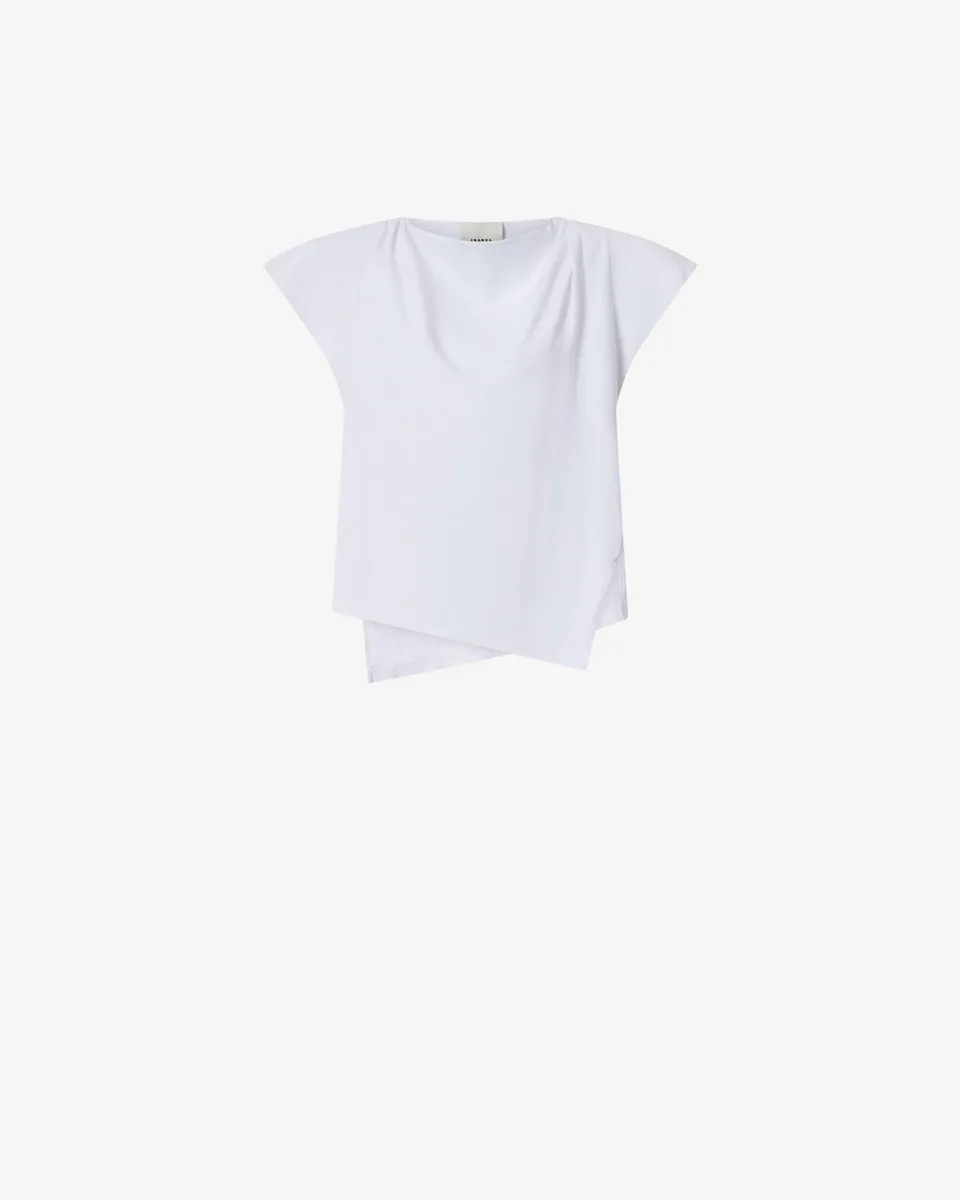 Isabel Marant Sebani t-shirt blanc coton asymétrique