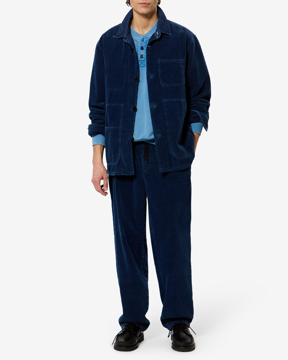 Isabel Marant Arlen pantalon velours bleu indigo