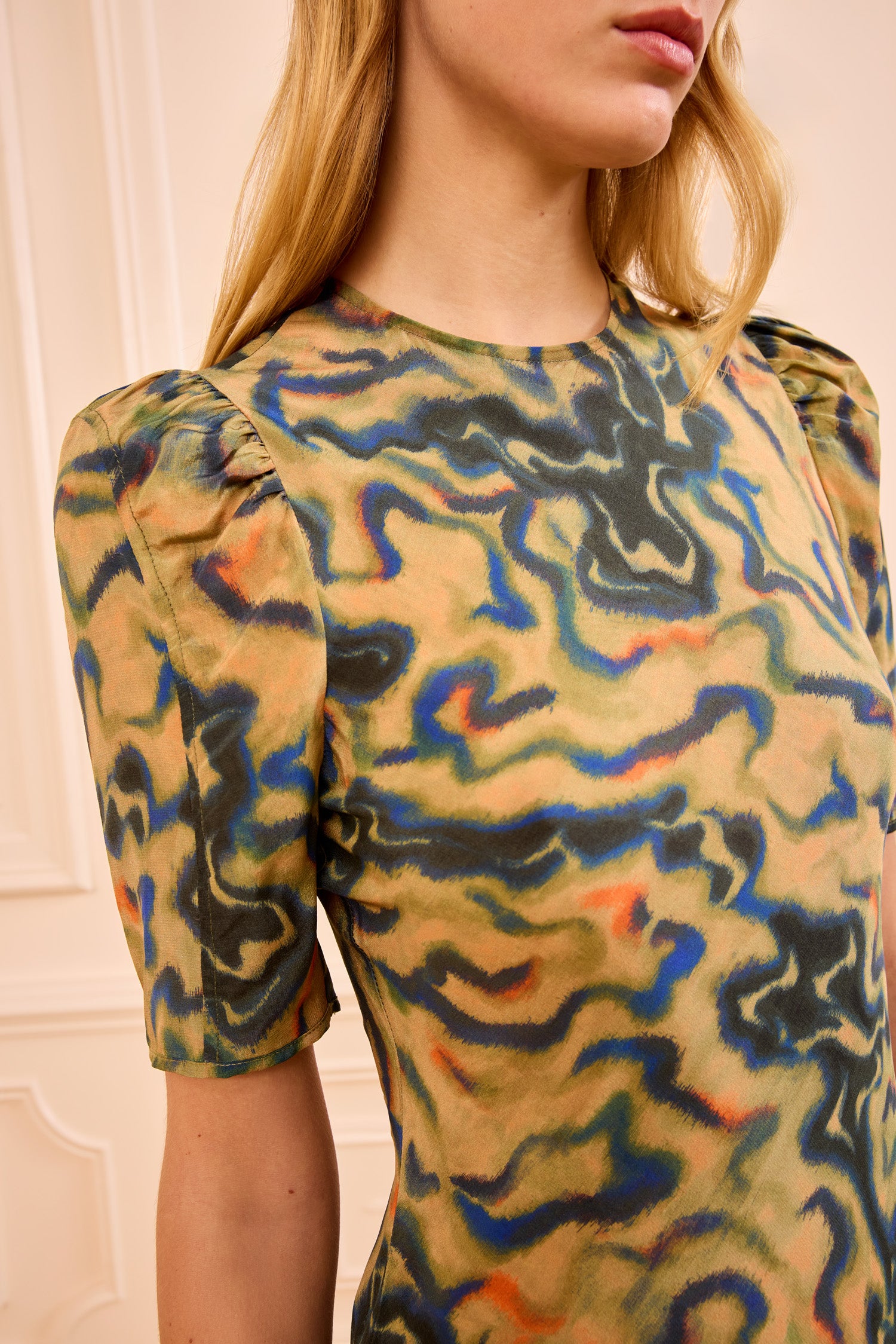 Ulla Johnson Samar SP260158 robe soie Geode verte