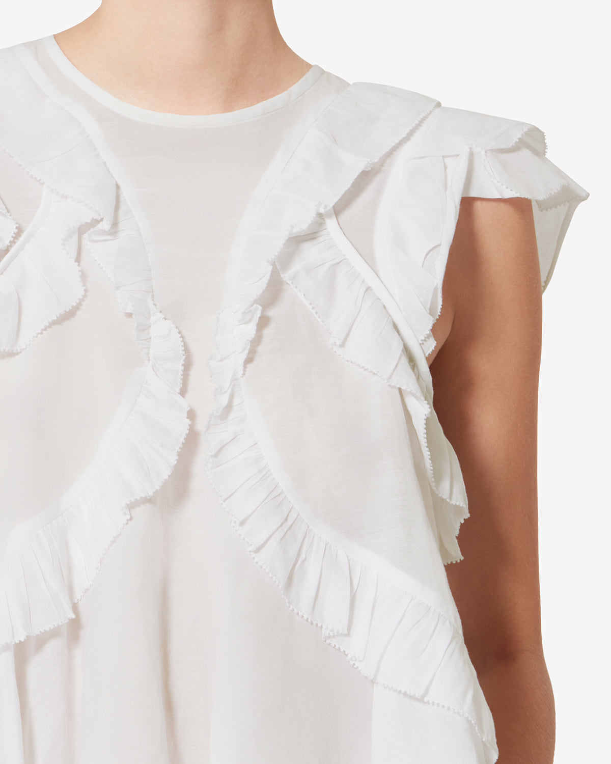 Isabel Marant Nalou top voile coton blanc