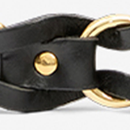 Isabel Marant Bali CE266CFA ceinture cuir noir et doré 3 cm