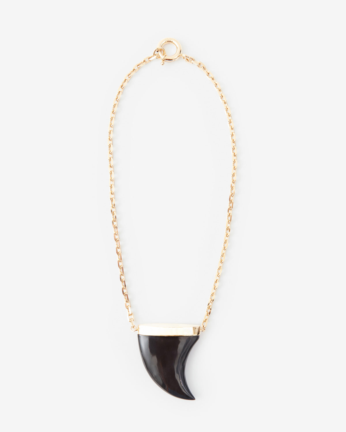 Isabel Marant Ellen collier corne noir laiton doré