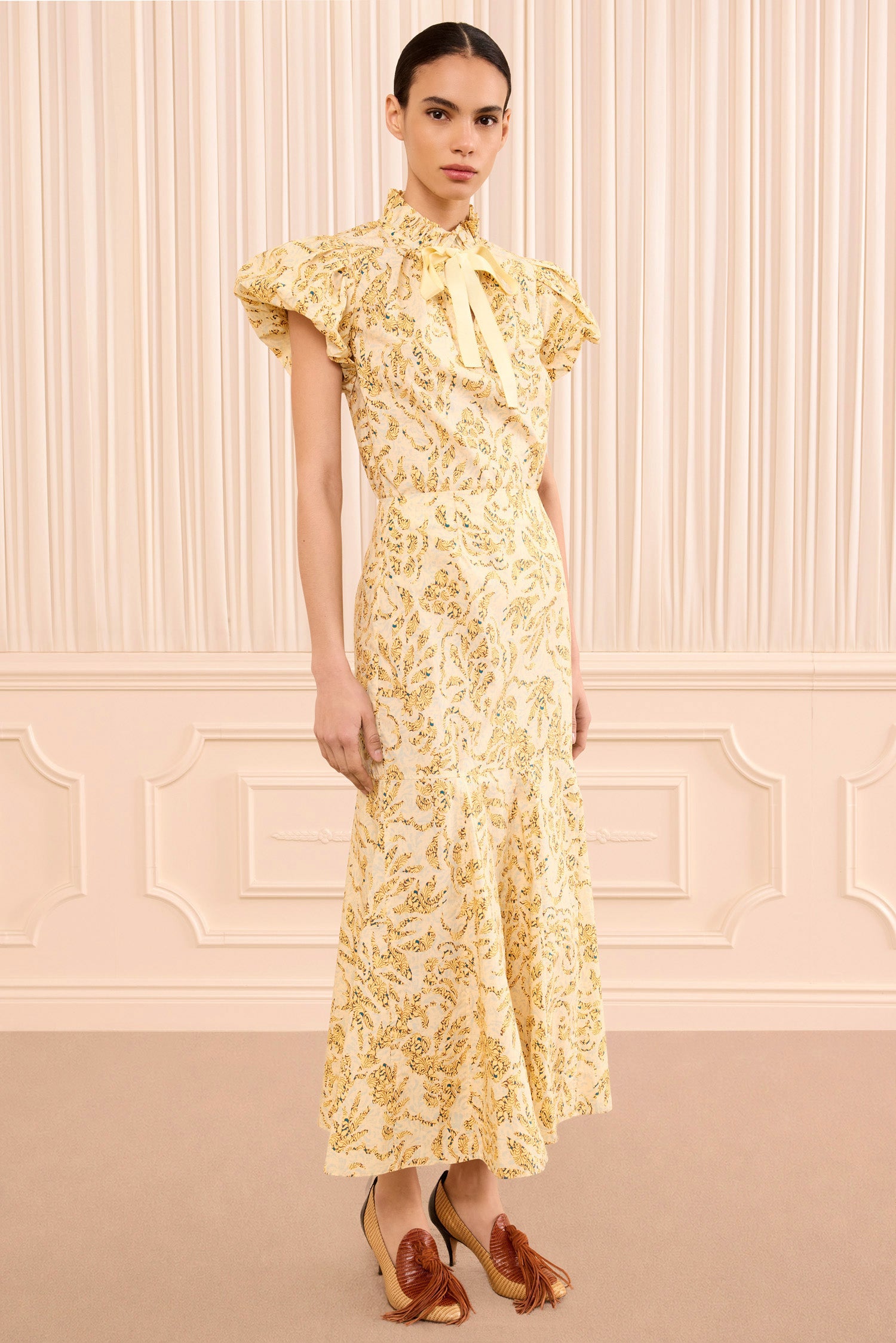 Ulla Johnson Clarisse Jupe midi Chamomile popeline