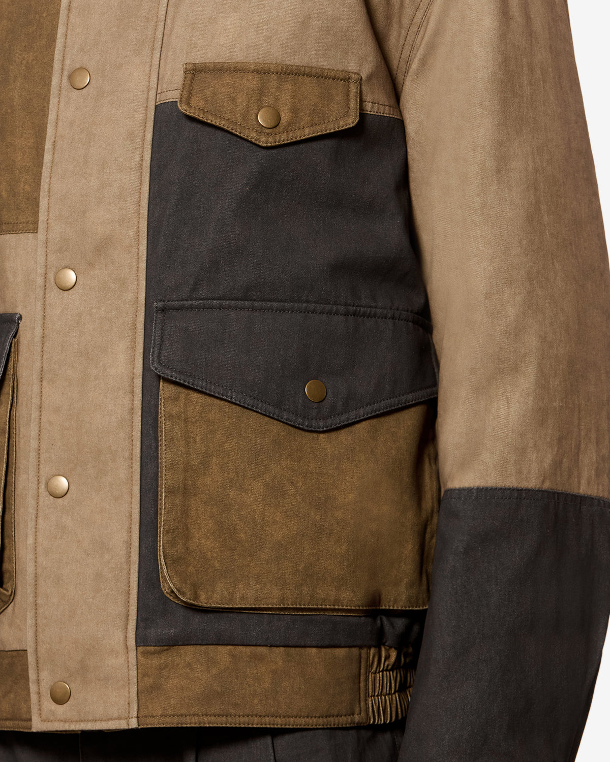 Isabel Marant Tores veste blouson kaki patchwork coton