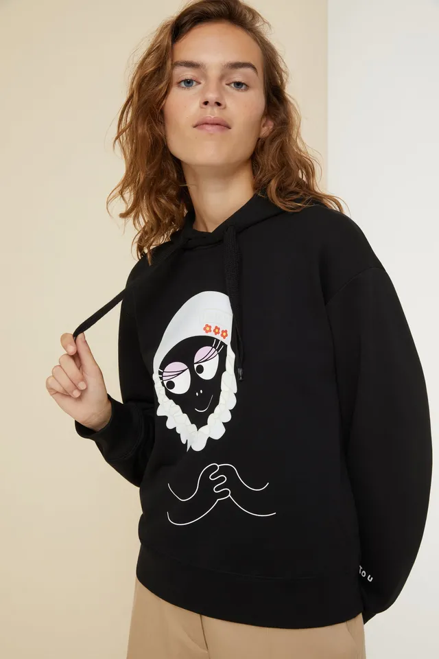 Patou P22JE0489999999B hoodie coton bio noir Barbamama