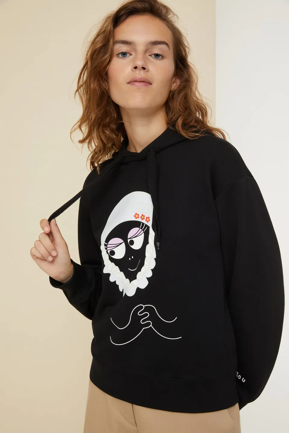 Patou P22JE0489999999B hoodie coton bio noir Barbamama