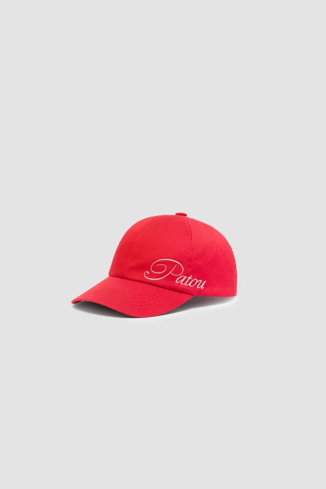 Patou AC100 casquette coton rouge lipstick brodée