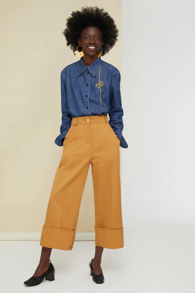 Patou Trousers TR003 pantalon chevrons cuivre coton
