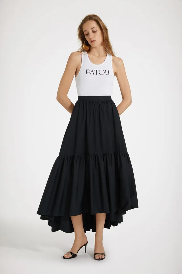 Patou P23SK038 jupe maxi coton bio noir 34-44