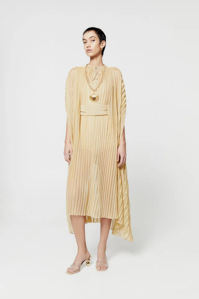 ATU Body Couture Long Robe Kaftan Dorée Plissée U