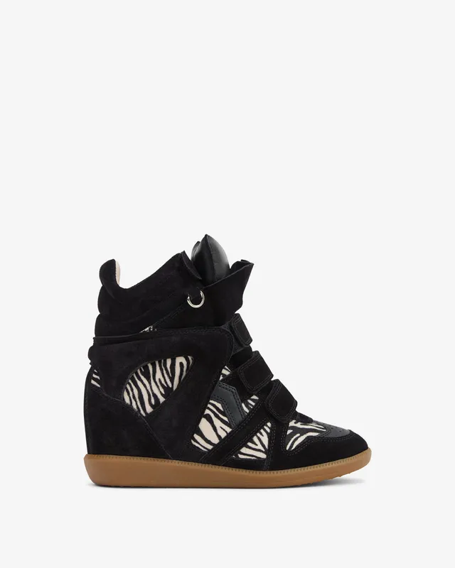 Isabel Marant Bekett Ring baskets compensées noir zèbre