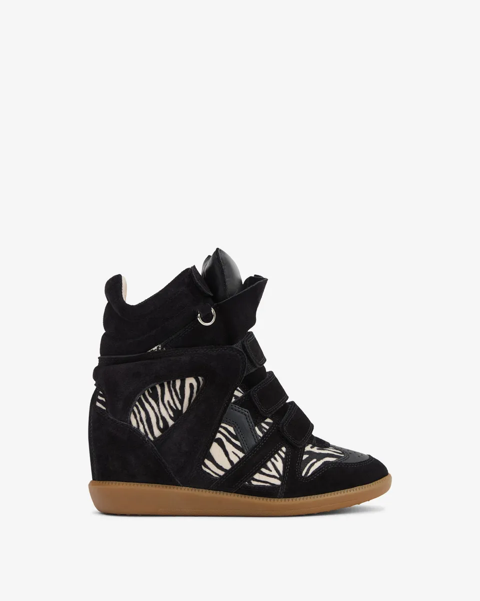 Isabel Marant Bekett Ring baskets compensées noir zèbre