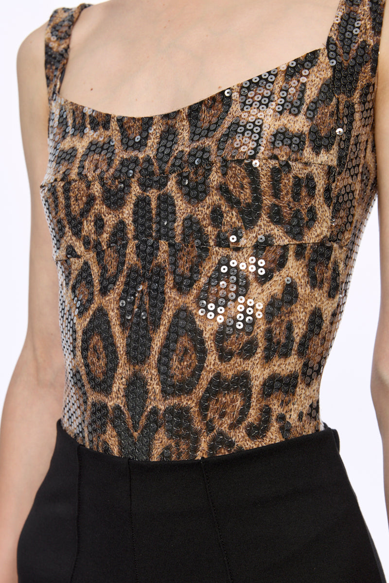ATU Body Couture Bodysuits Body Léopard Corset à Sequins