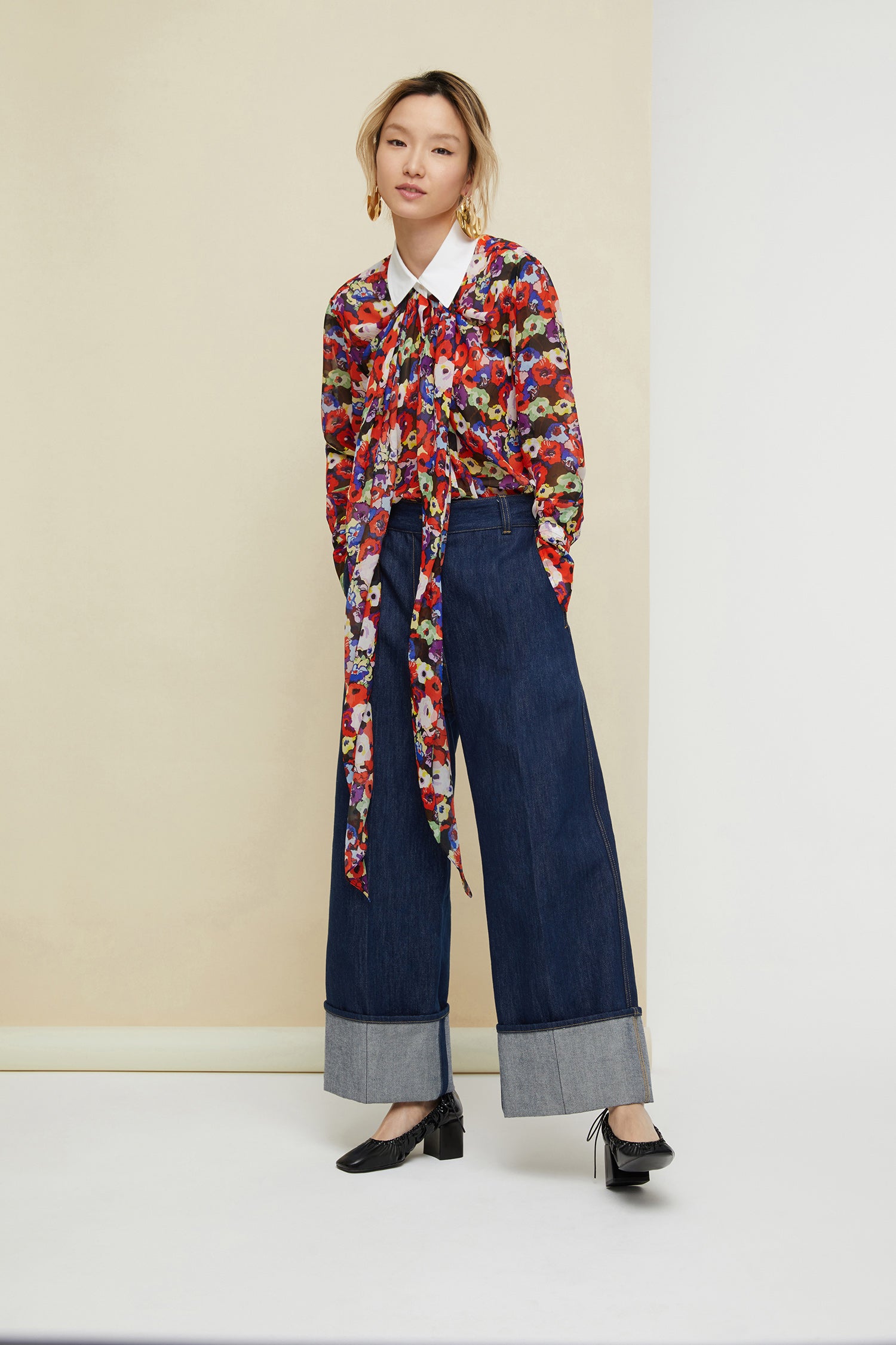 Patou P20BL00300235023 blouse soie imprimé fleurs