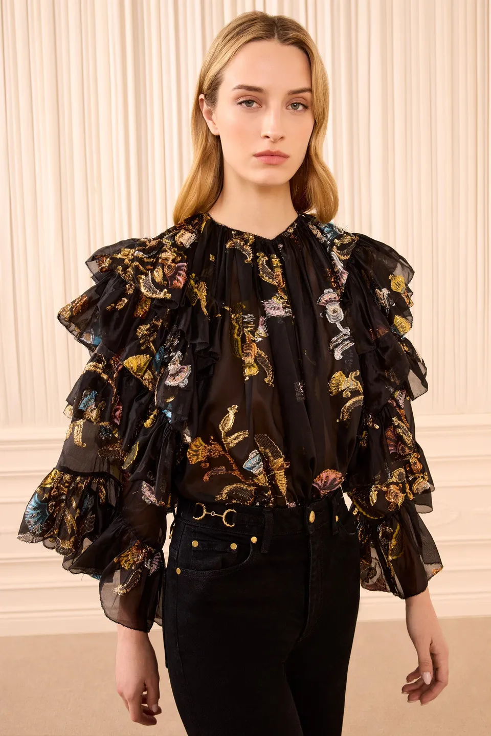 Ulla Johnson Elice chemisier soie noir Raven