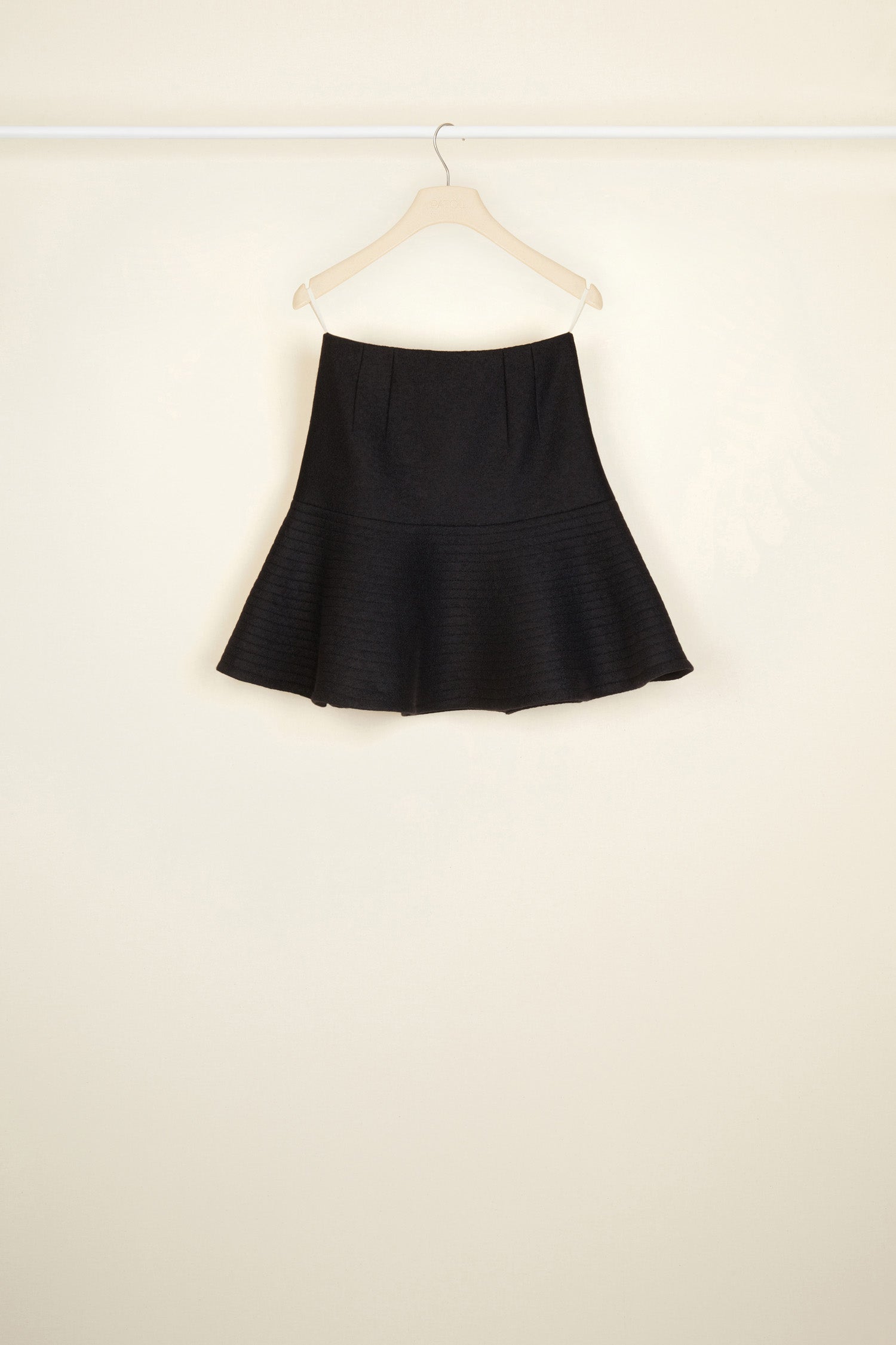 Patou H21SK017 mini jupe noire laine 3D 34-42