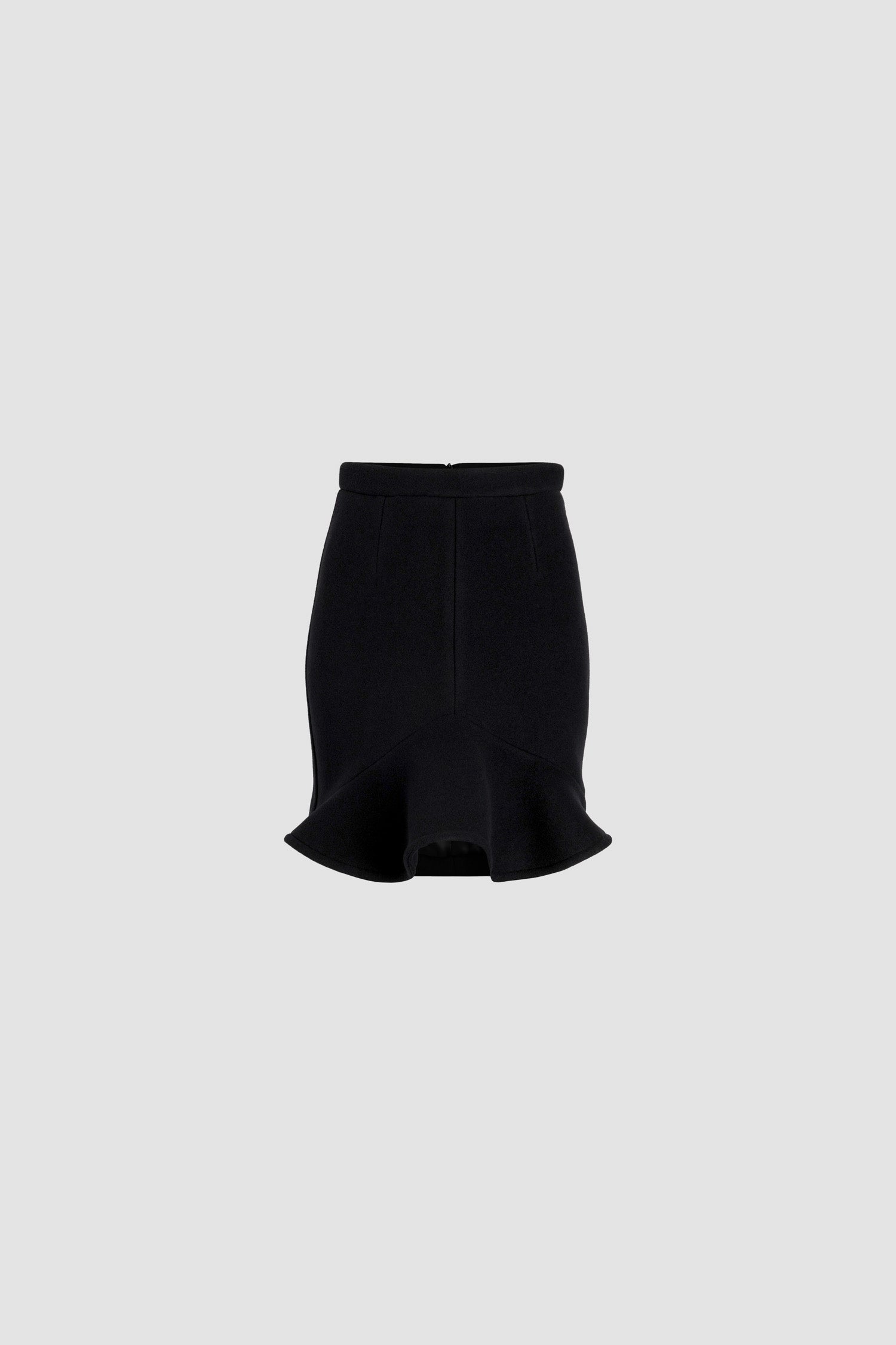 Patou H24SK0650183999B mini-jupe noire volant laine