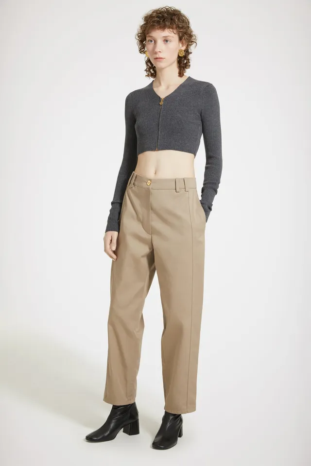 Patou H23TR0320074106P pantalon cargo parchment coton bio