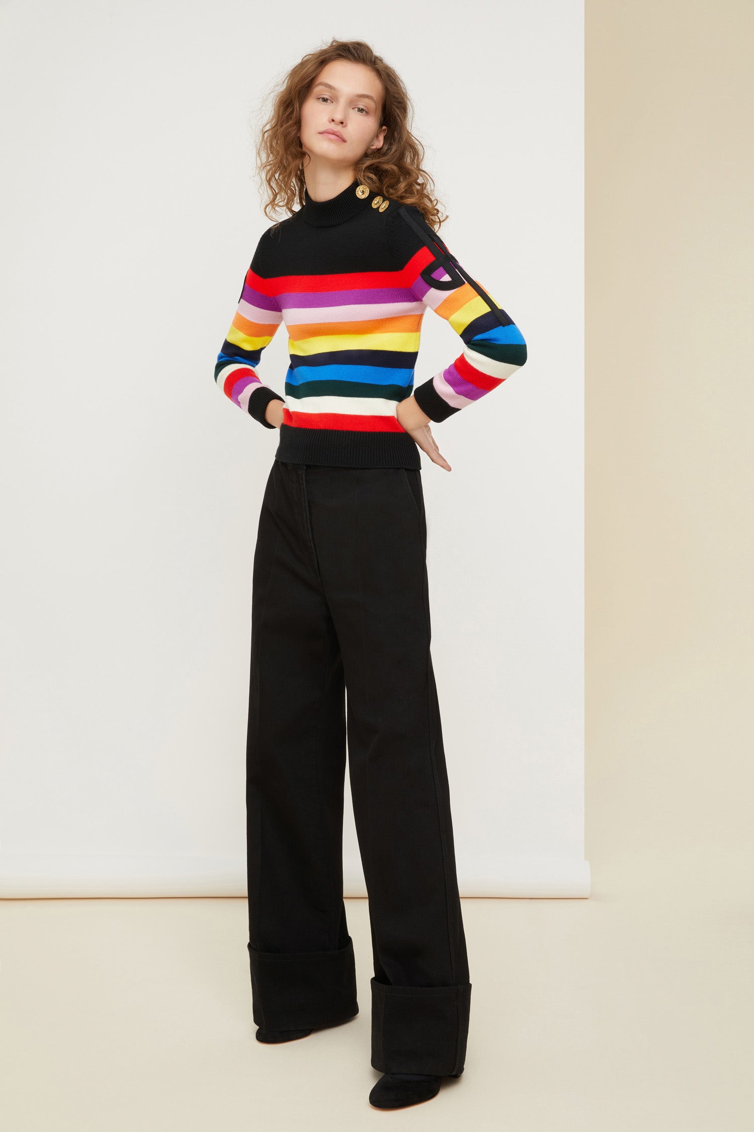 Patou KN04880365028 pull marinière laine rayée