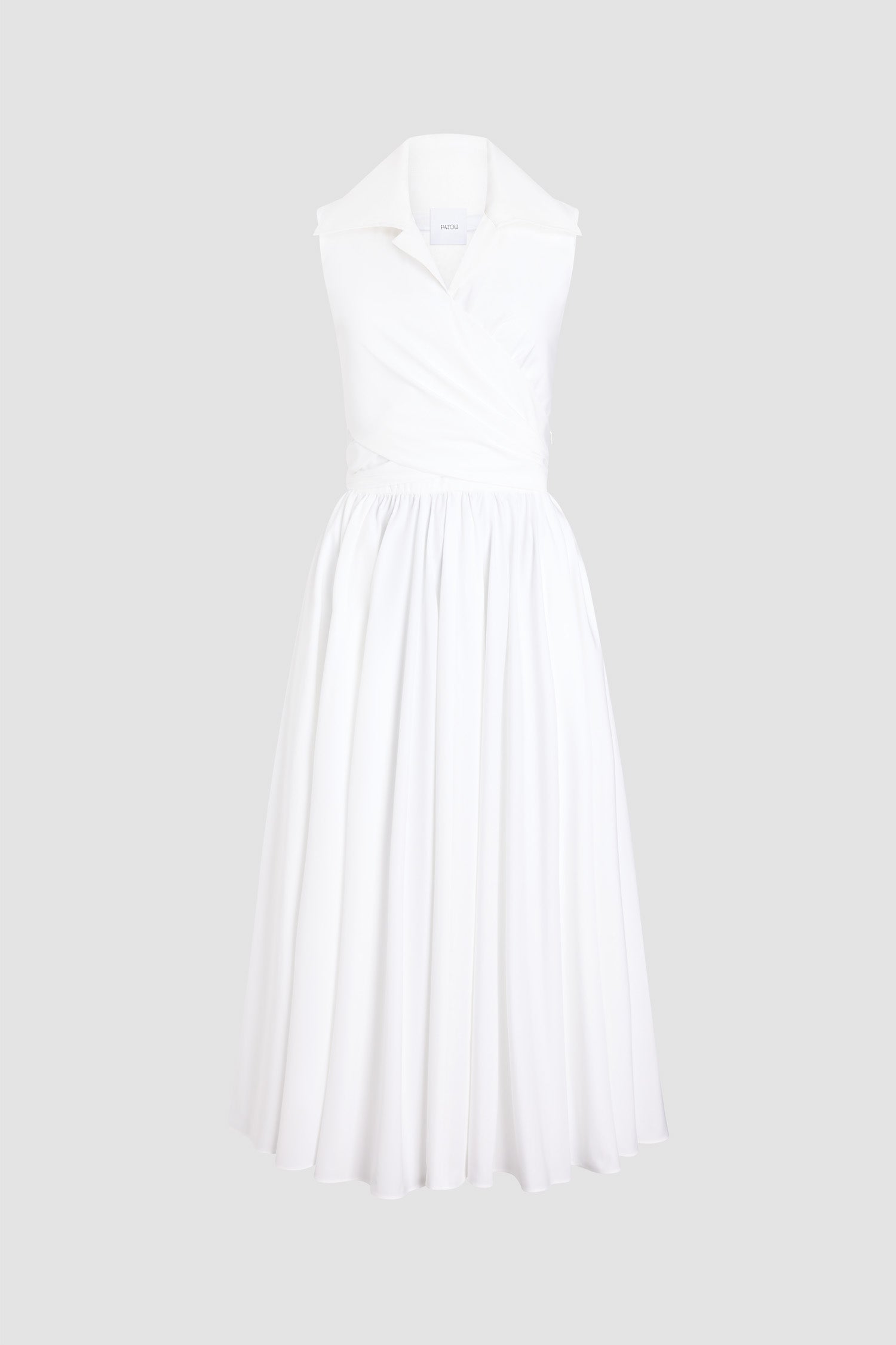 Patou DR223 robe midi blanche coton bio drapée 34-44