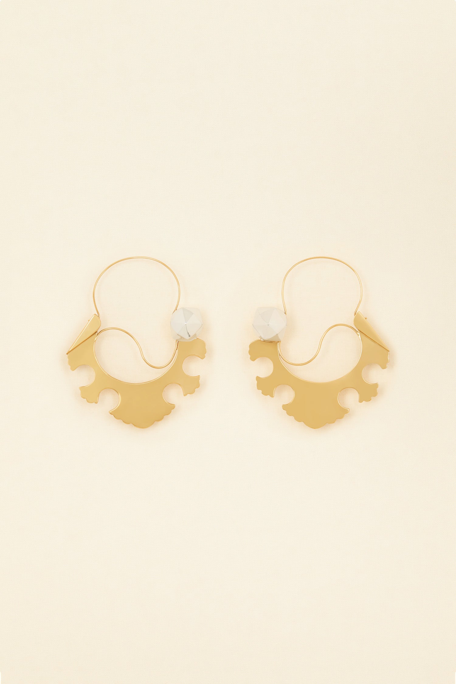 Patou Jewellery JW053 créoles larges bicolore or argent TU