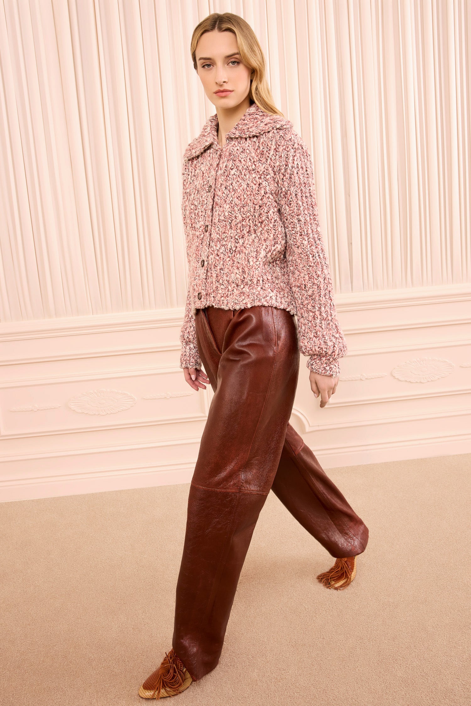 Ulla Johnson Knits Louise Knit Cardigan Amerena rose laine
