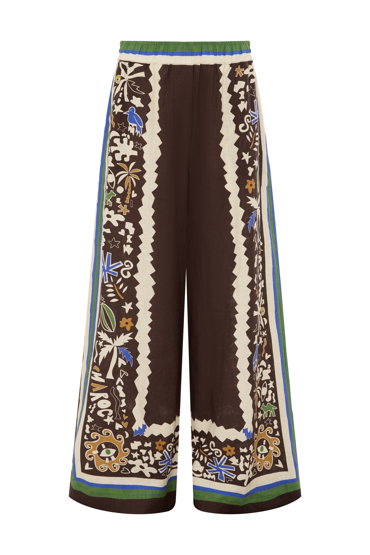 Alemais Maroc Relaxed pantalon lin large imprimé