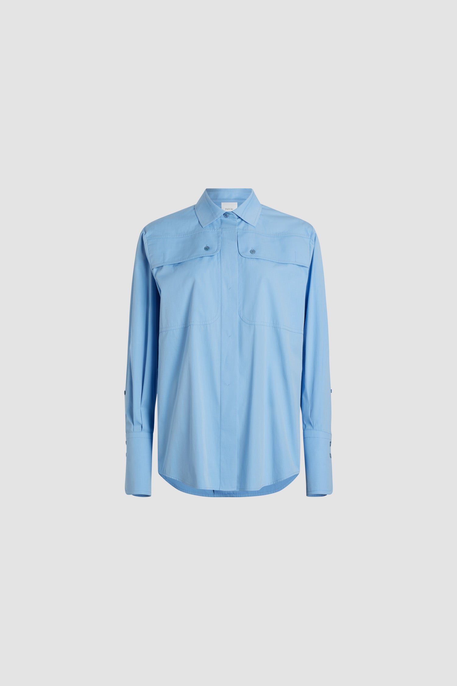 Patou Safari H24BL035 chemise coton bio bleu Airy Blue