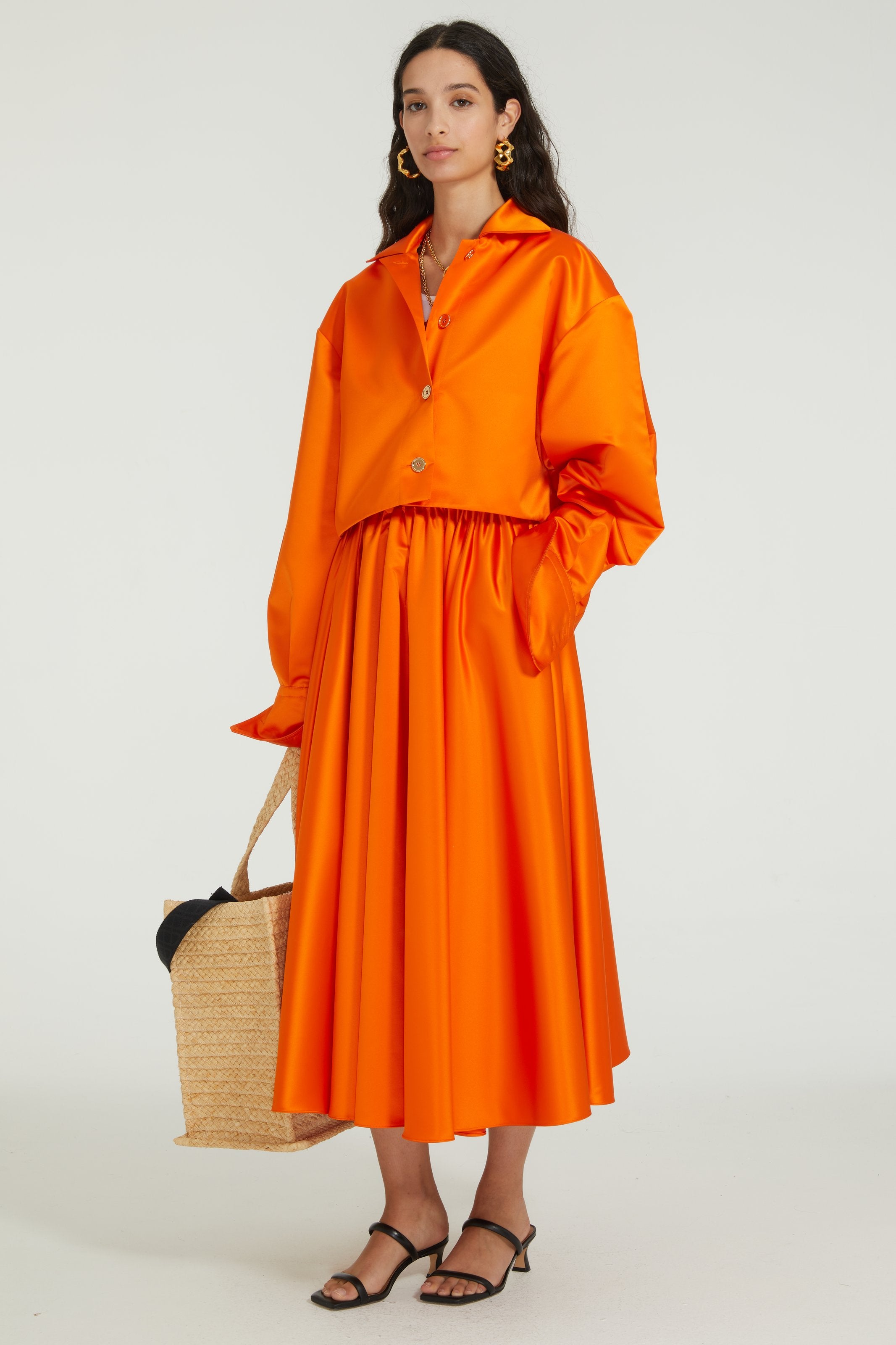 Patou Cropped jacket satin orange vif satin 34-44
