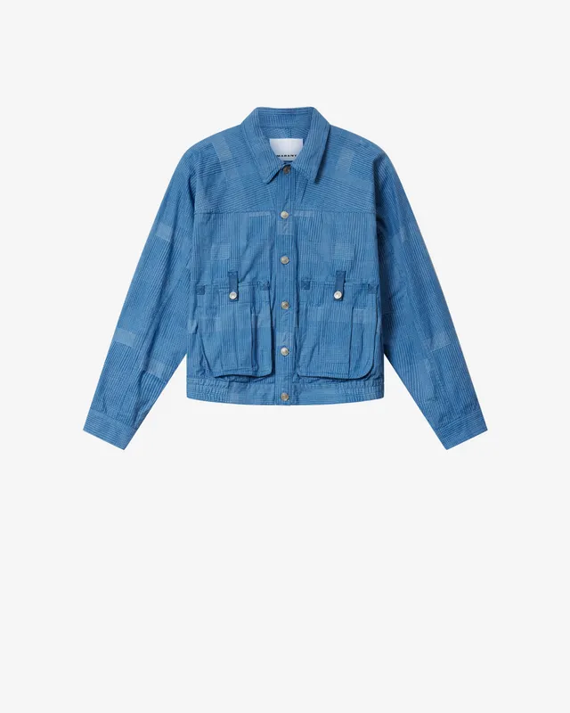 Isabel Marant Darlane VE0786HA-D3E05H veste bleu coton