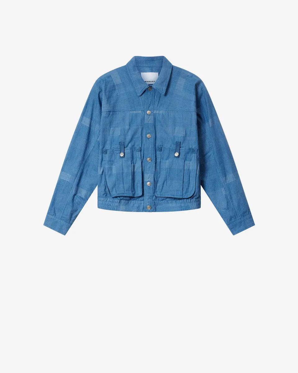 Isabel Marant Darlane VE0786HA-D3E05H veste bleu coton