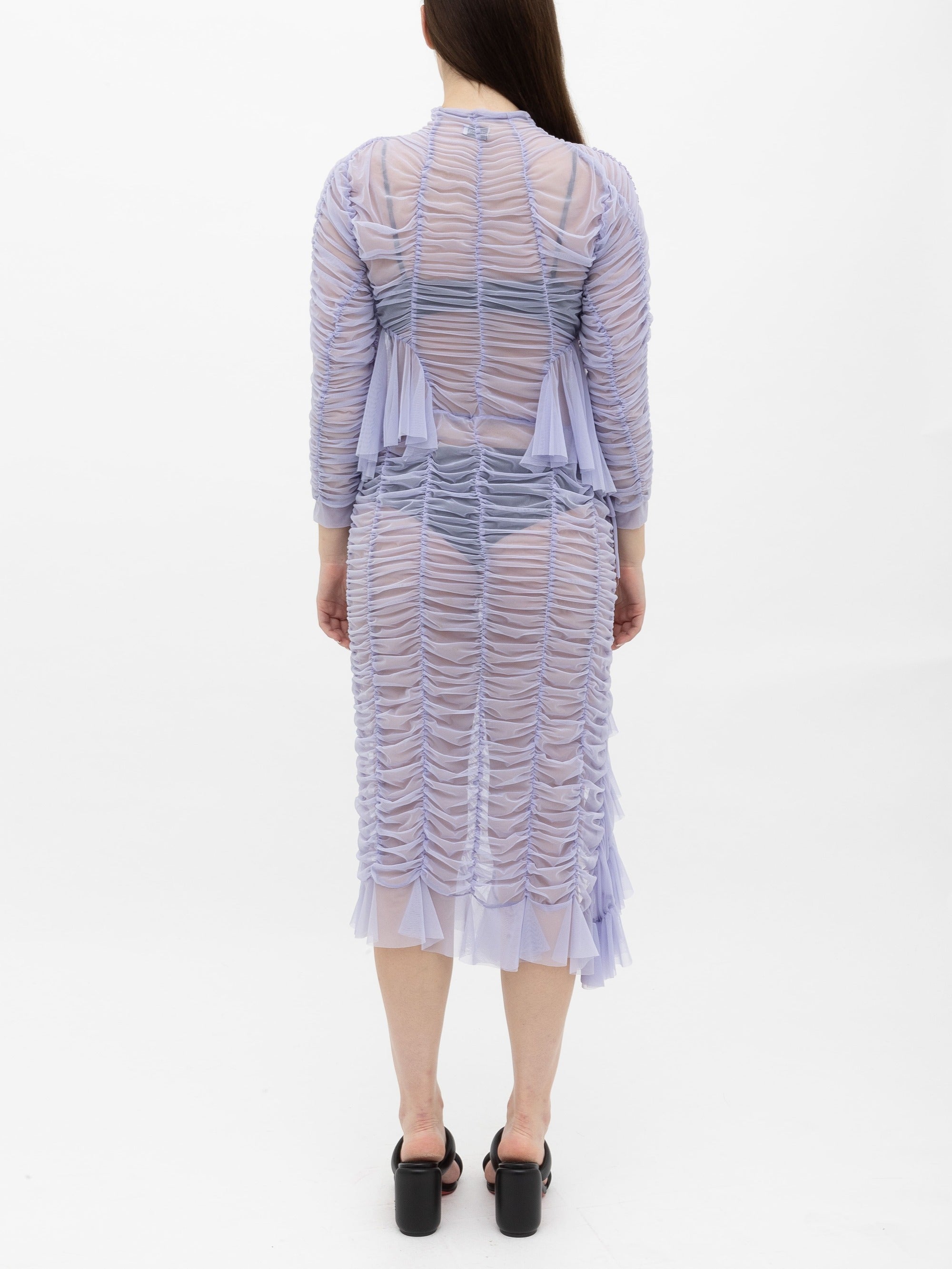 Ester Manas Signature Ruched Dress robe lavande froncée