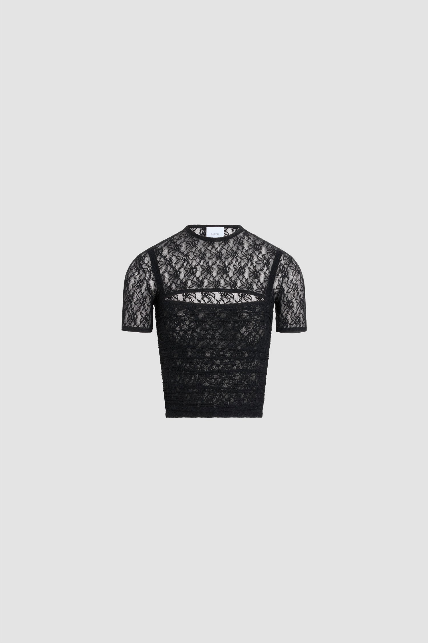 Patou JE242 top twinset dentelle noir