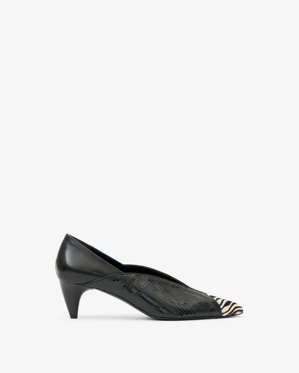 Isabel Marant Ilou escarpins cuir noir zèbre 5,5 cm