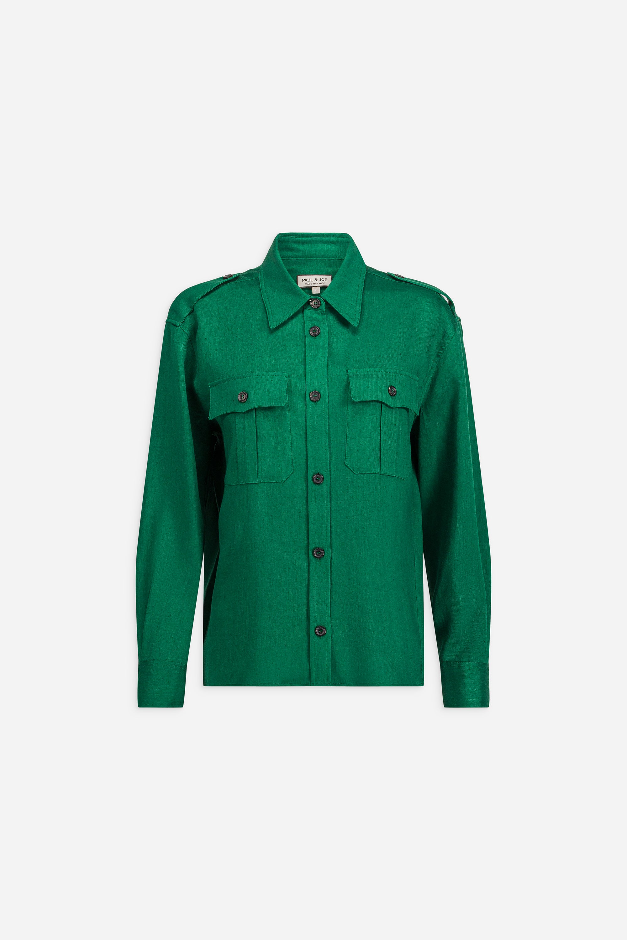 Paul & Joe Aria chemise twill de lin droite marron taille 1