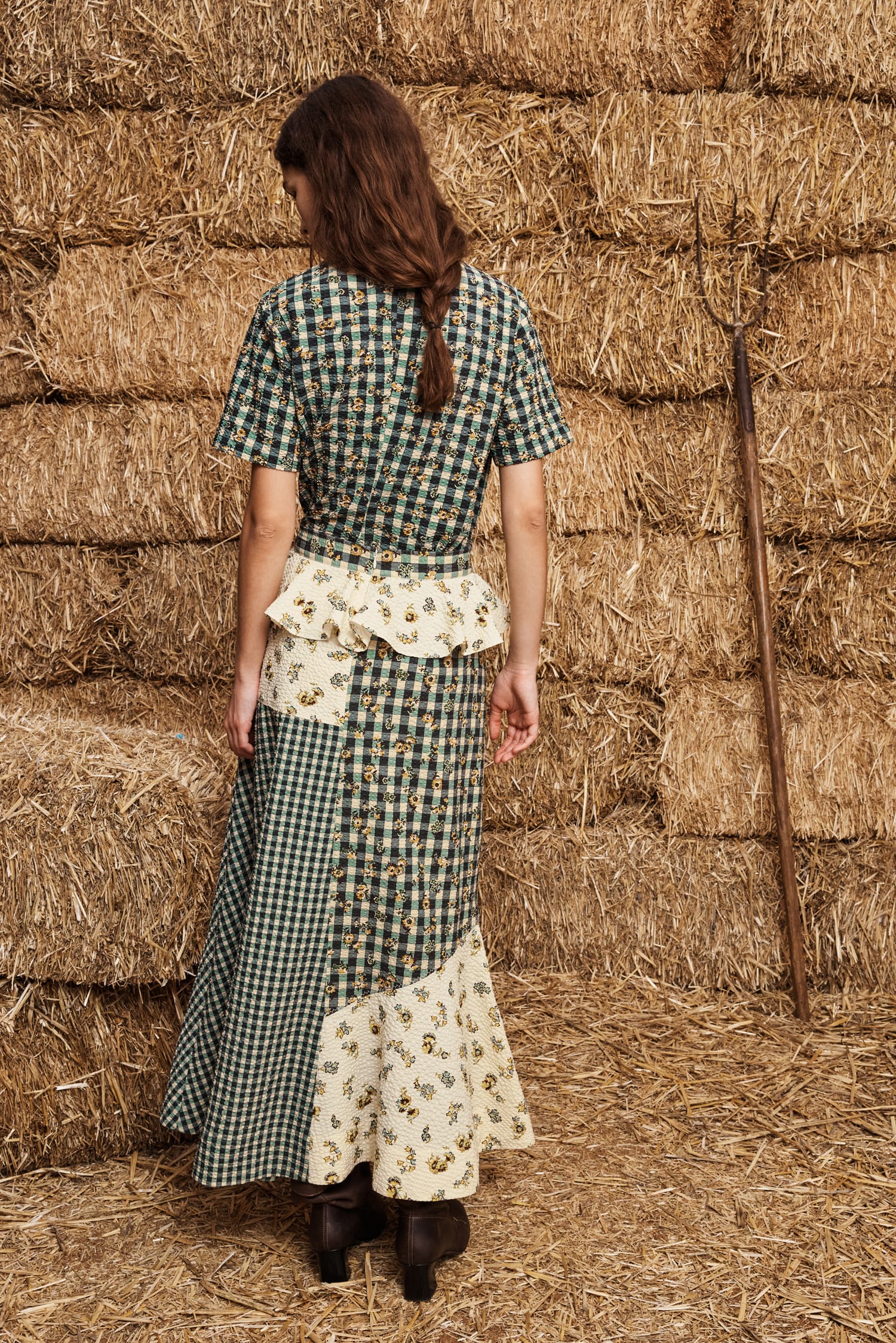 Alemaïs Outrider Seersucker jupe midi taille 8